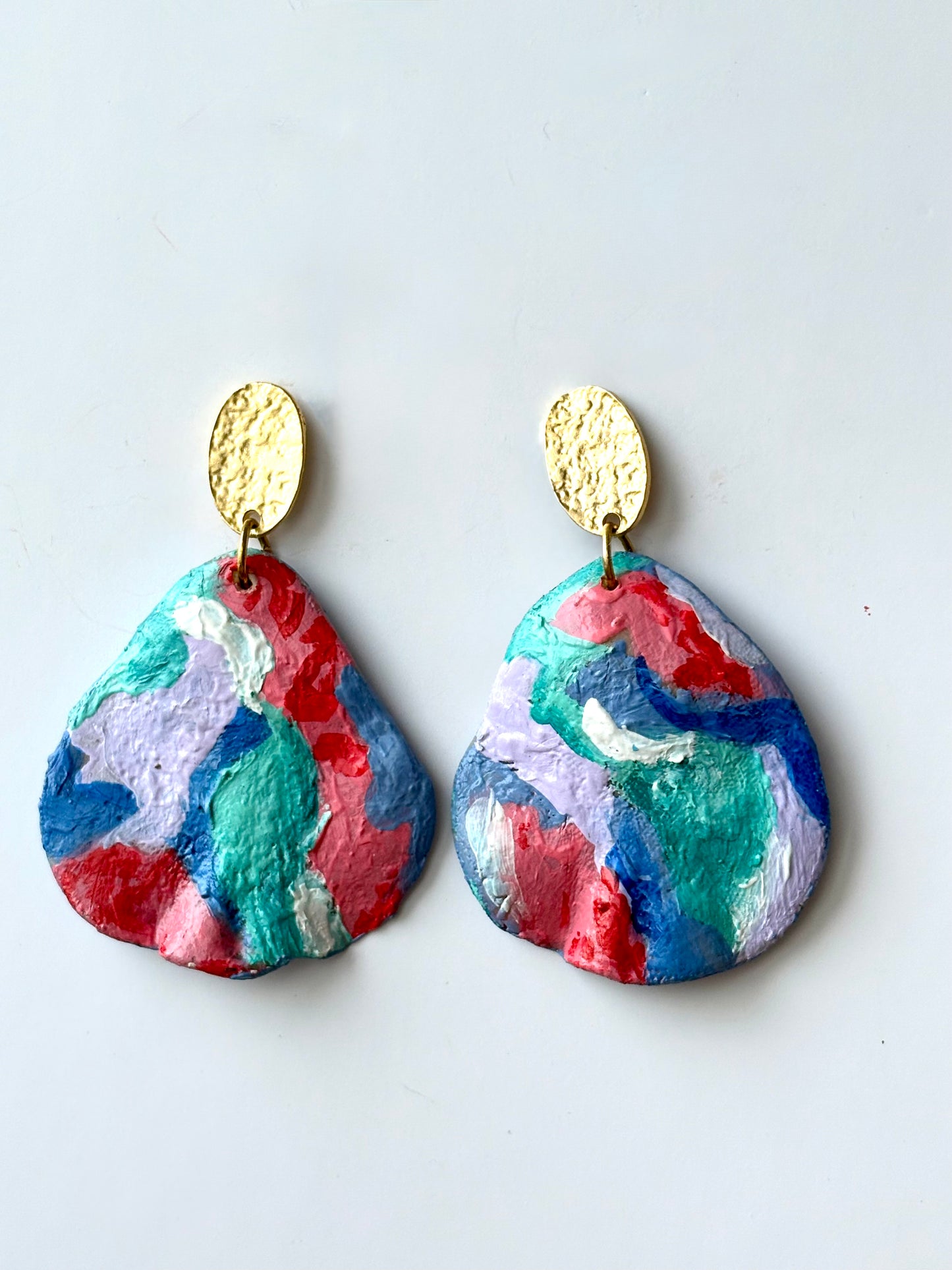 The Pastel Mosaic Hand-Painted Earrings