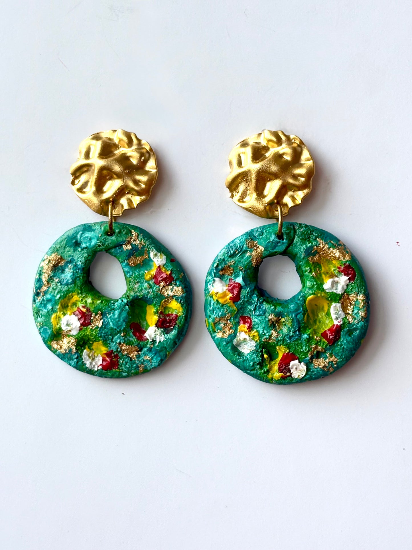 The Golden Lagoon Hand-Painted Earrings