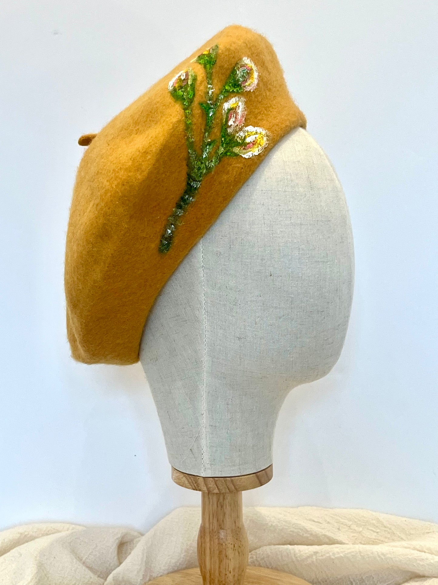 Autumn Whisper Hand Painted Wool Beret