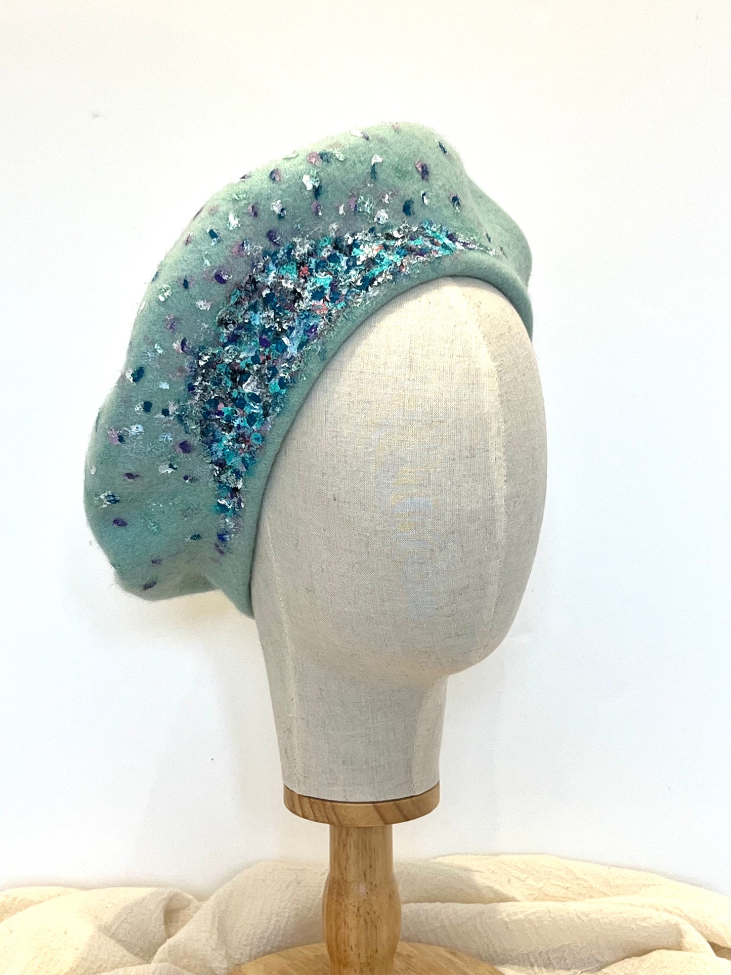 Green Harmony Wool Beret