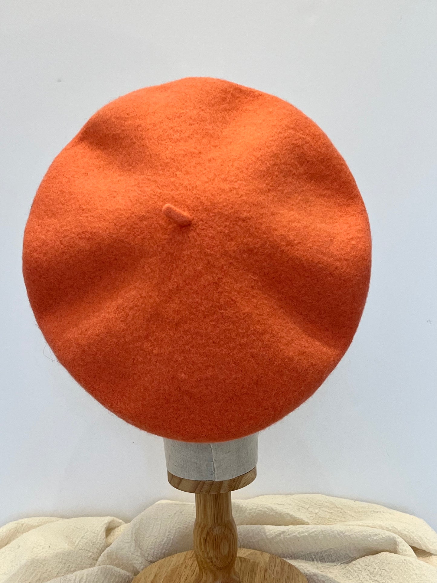 Orange Wool Hand Painted Beret