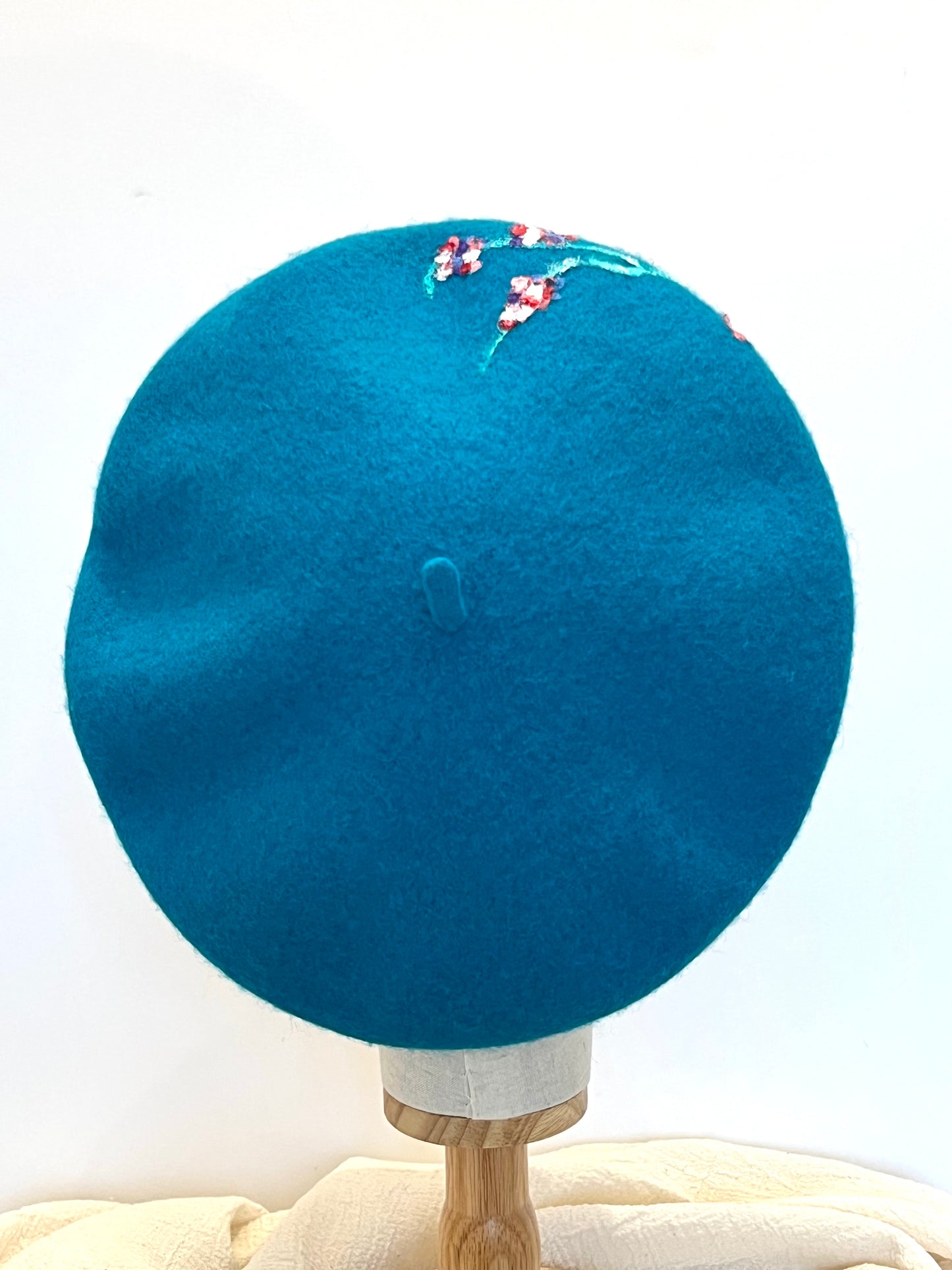 Blue Echo Hand Painted Wool Beret