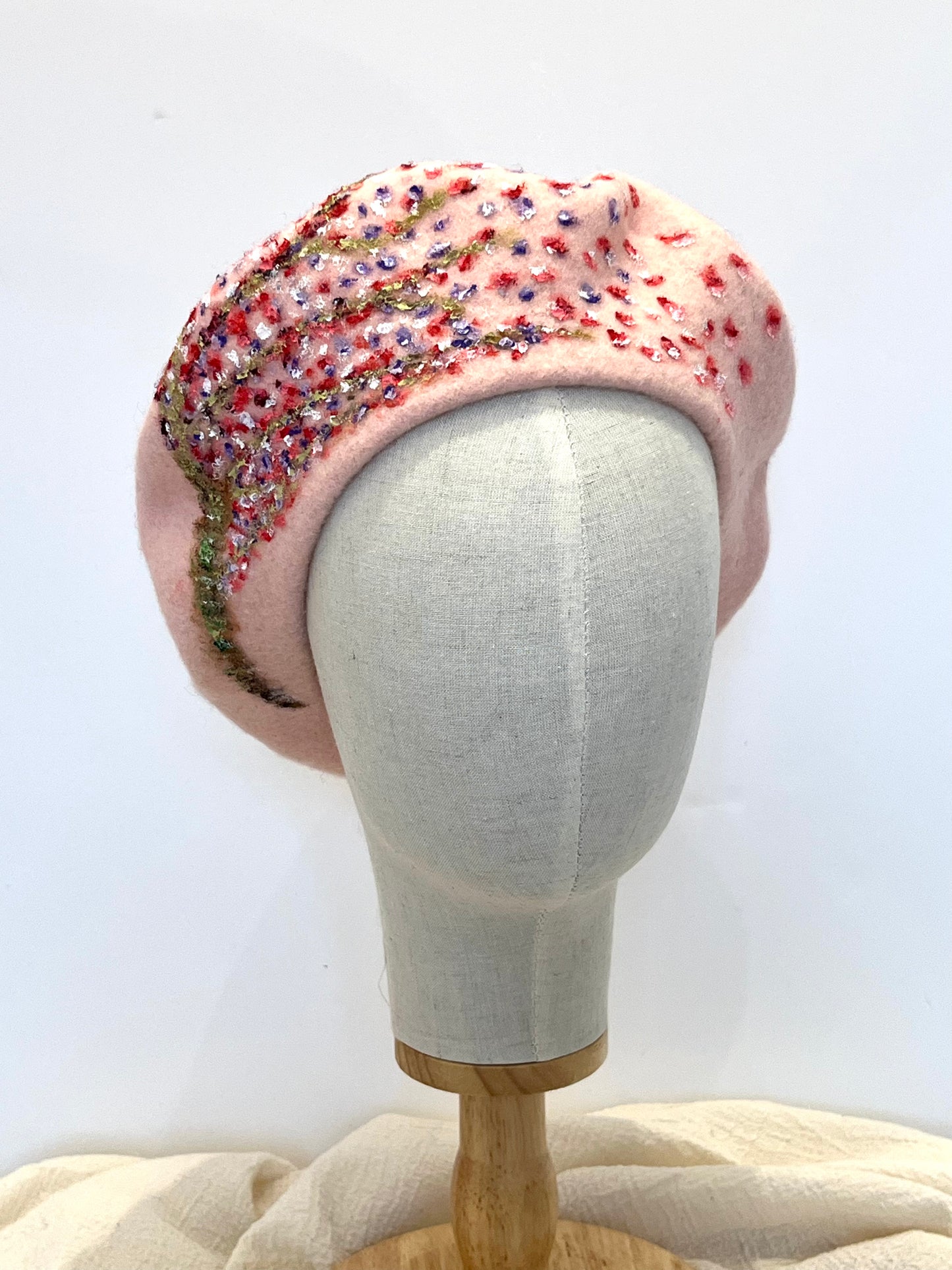Rose Bloom Wool Beret