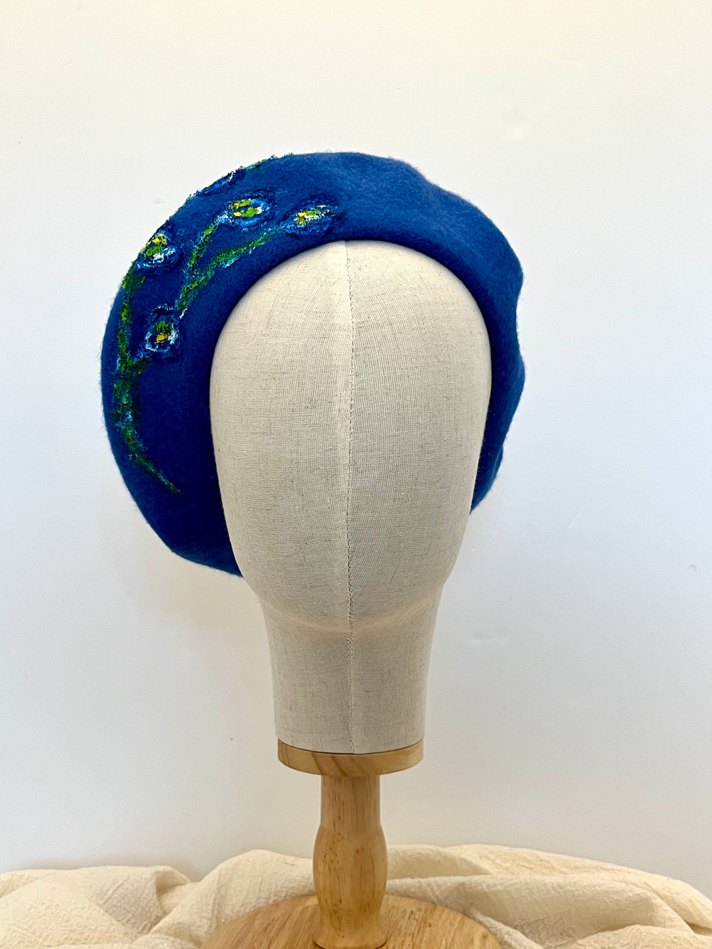 Blue Whisper Wool Hand Painted Wool Hats