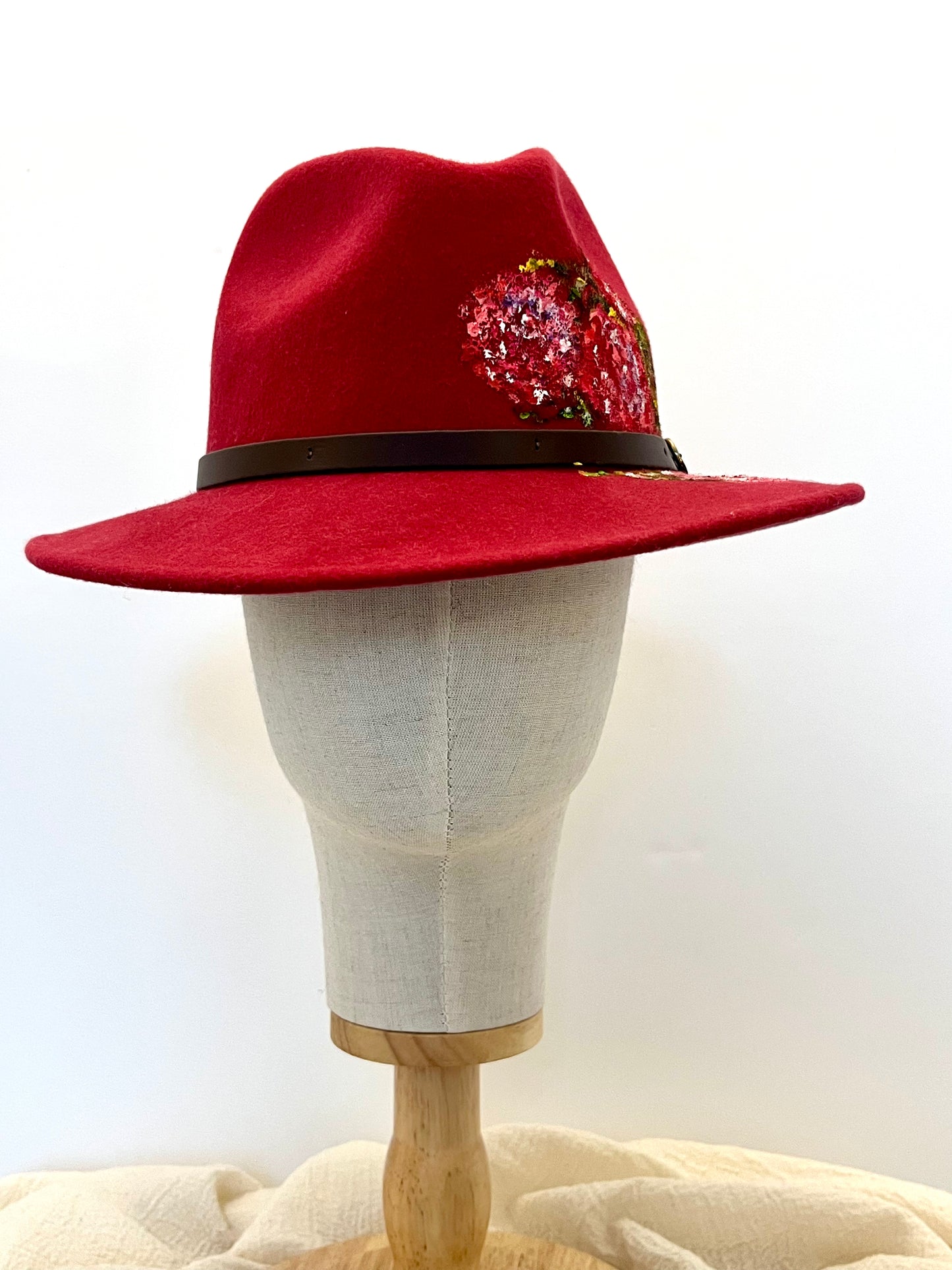 Flower Bloom Hand Painted Wool Fedora