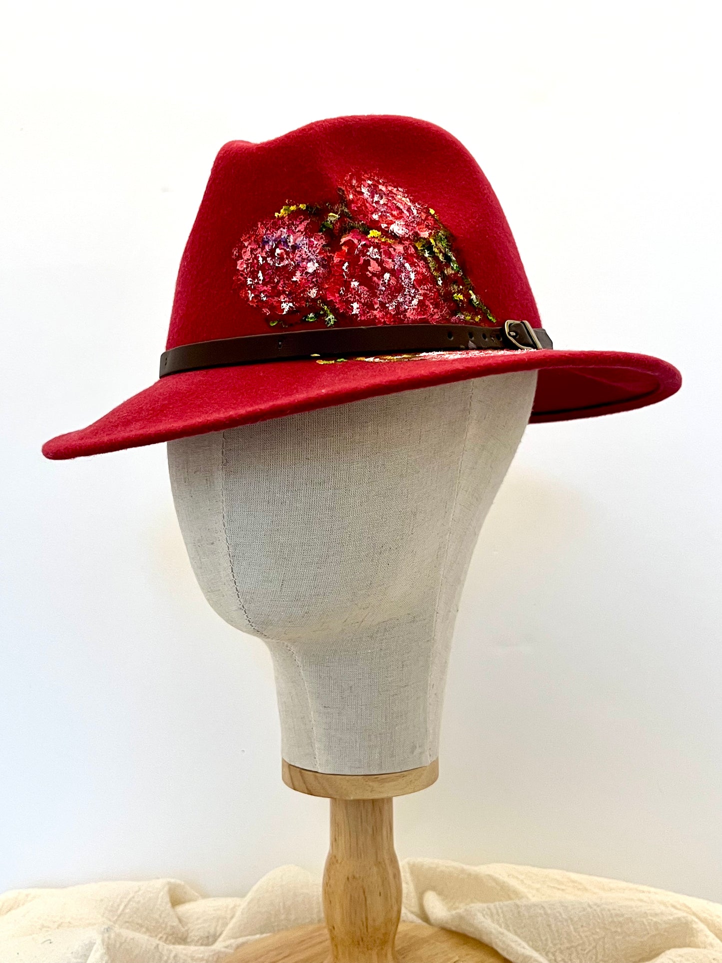 Flower Bloom Hand Painted Wool Fedora