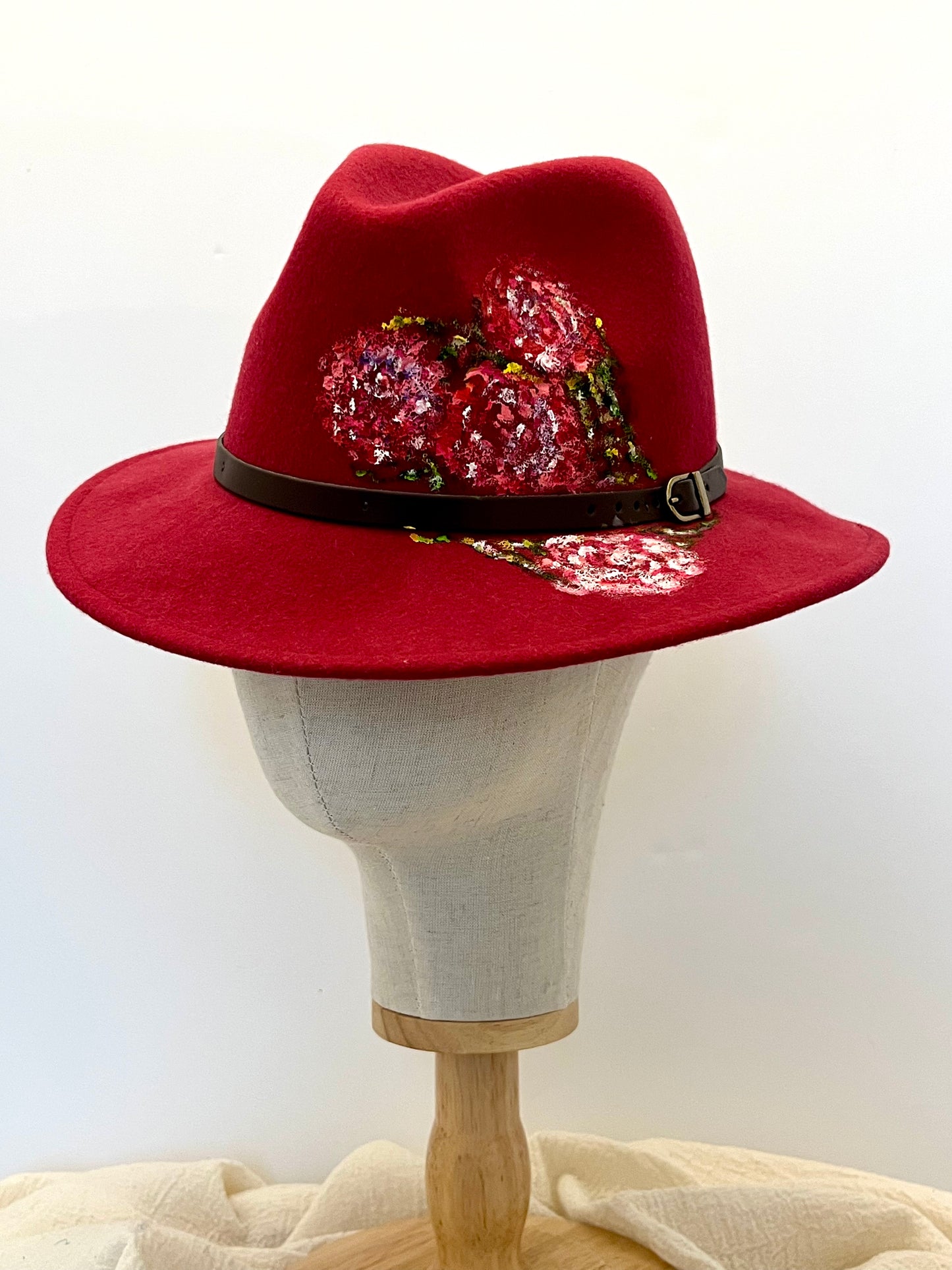 Flower Bloom Hand Painted Wool Fedora