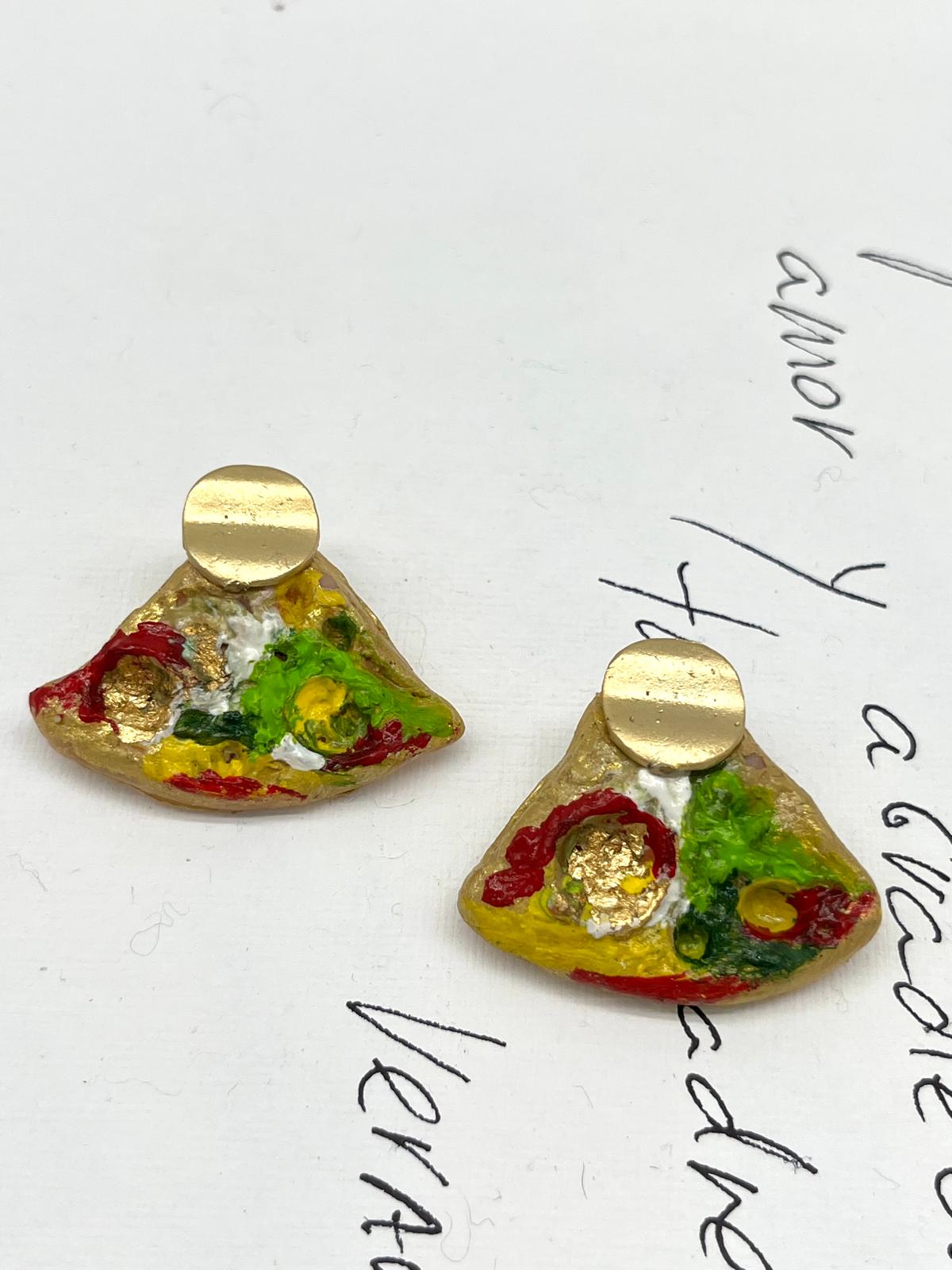 Boucle d'oreille en palette faite et peinte à la main