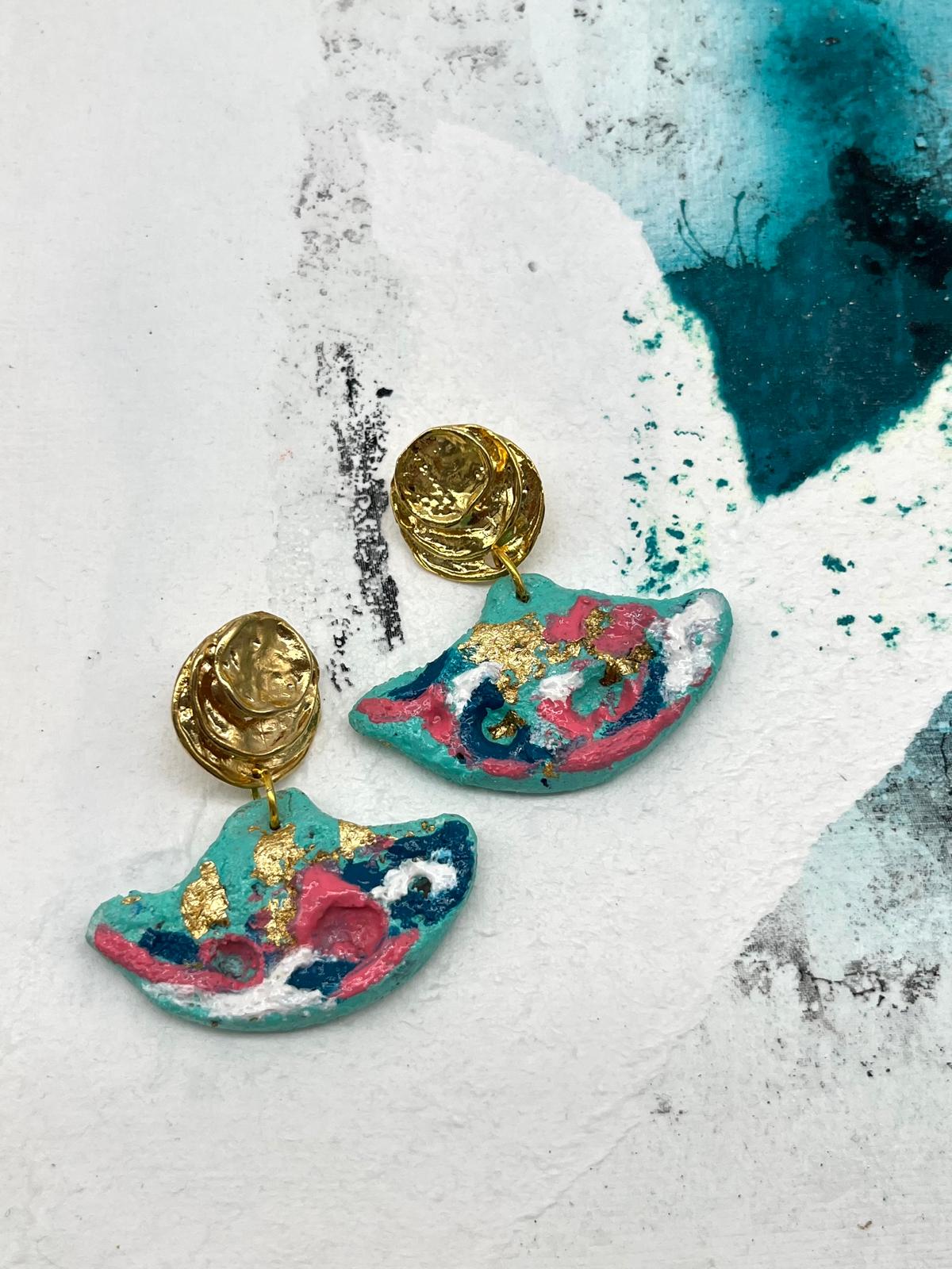 Aurora Handmade and Painted Earring
