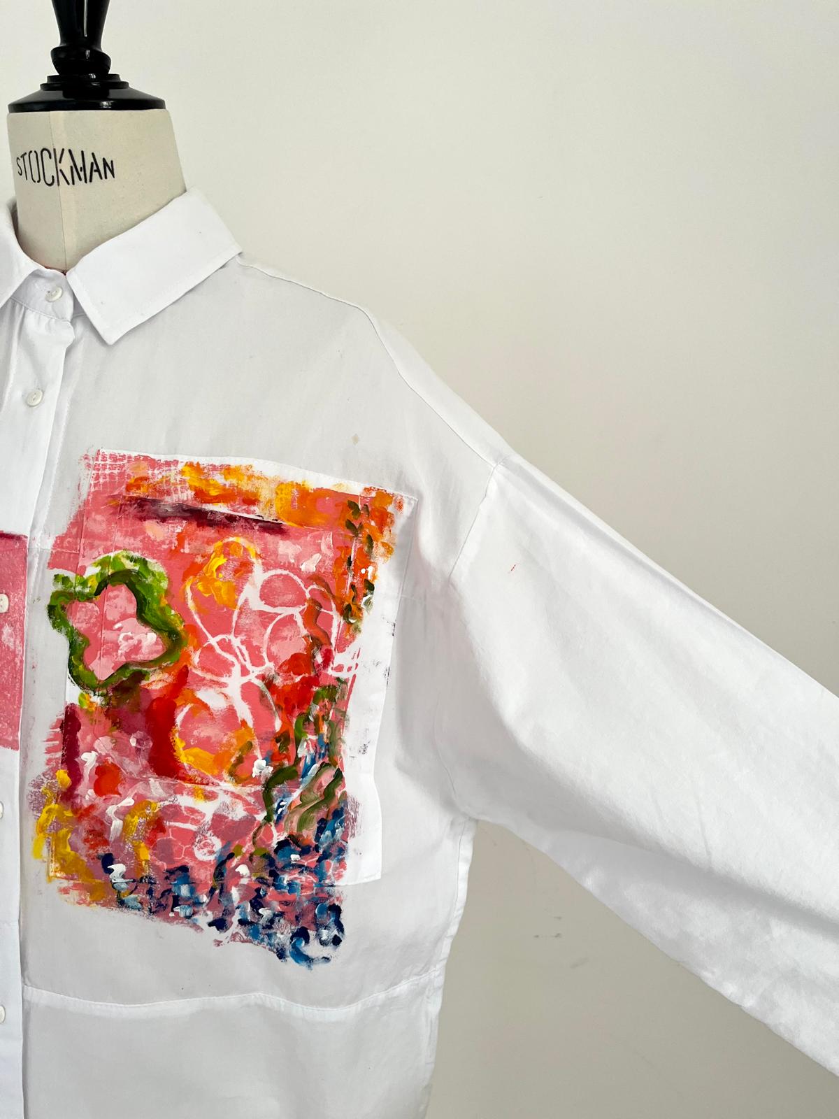 Vivid Hand Painted Cotton Shirt