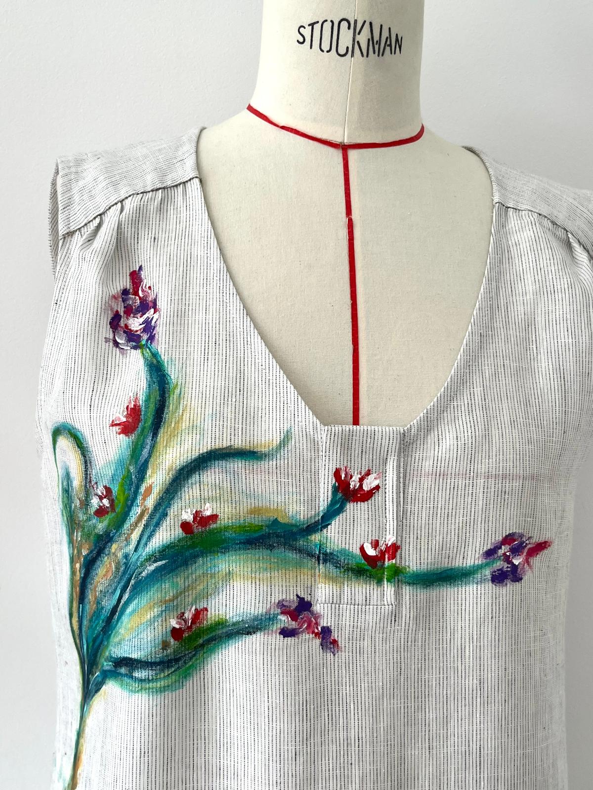 Aurora Hand Painted Linen Dress