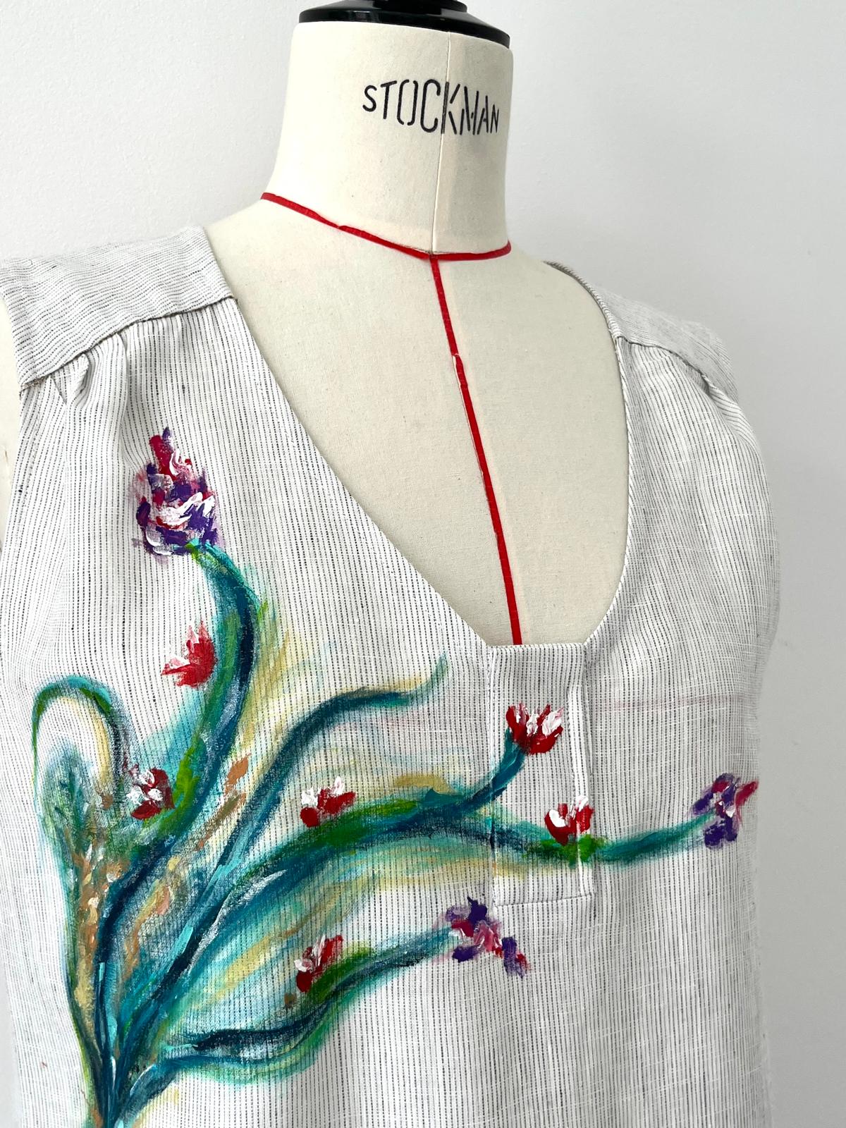 Aurora Hand Painted Linen Dress