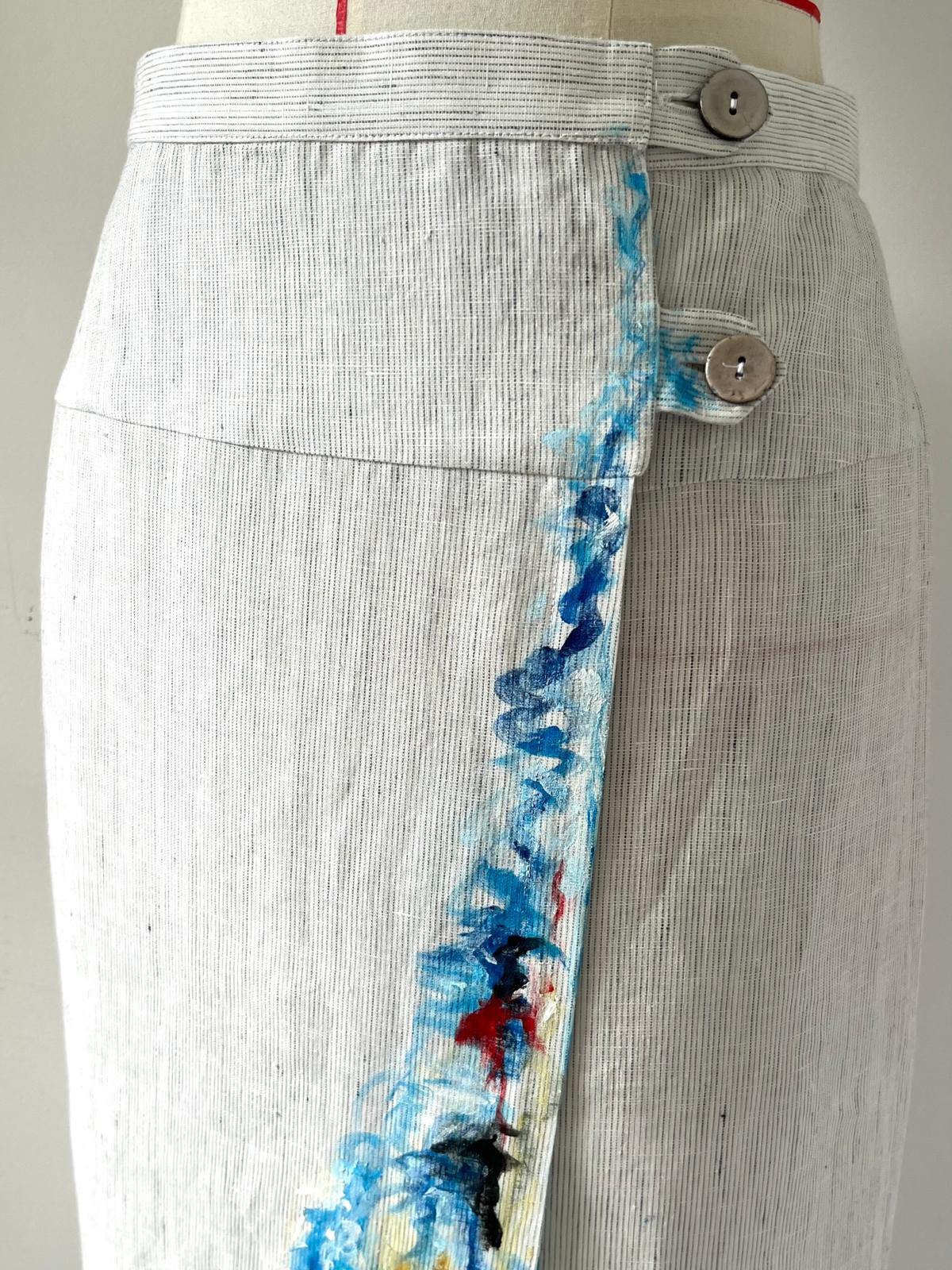 Breeze Hand Painted Linen Skirt