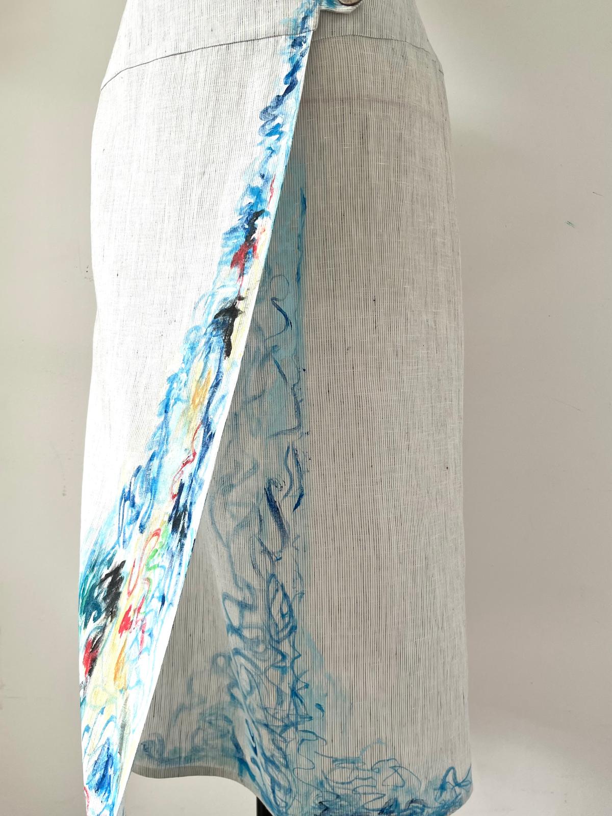 Breeze Hand Painted Linen Skirt