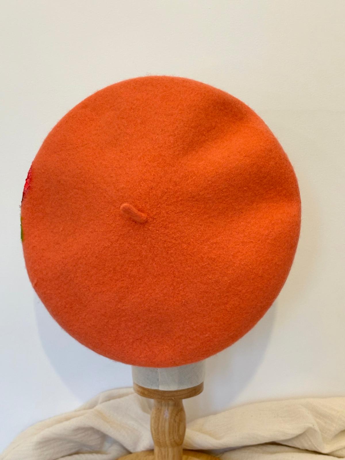 Garden Whispers Handpainted Wool Beret
