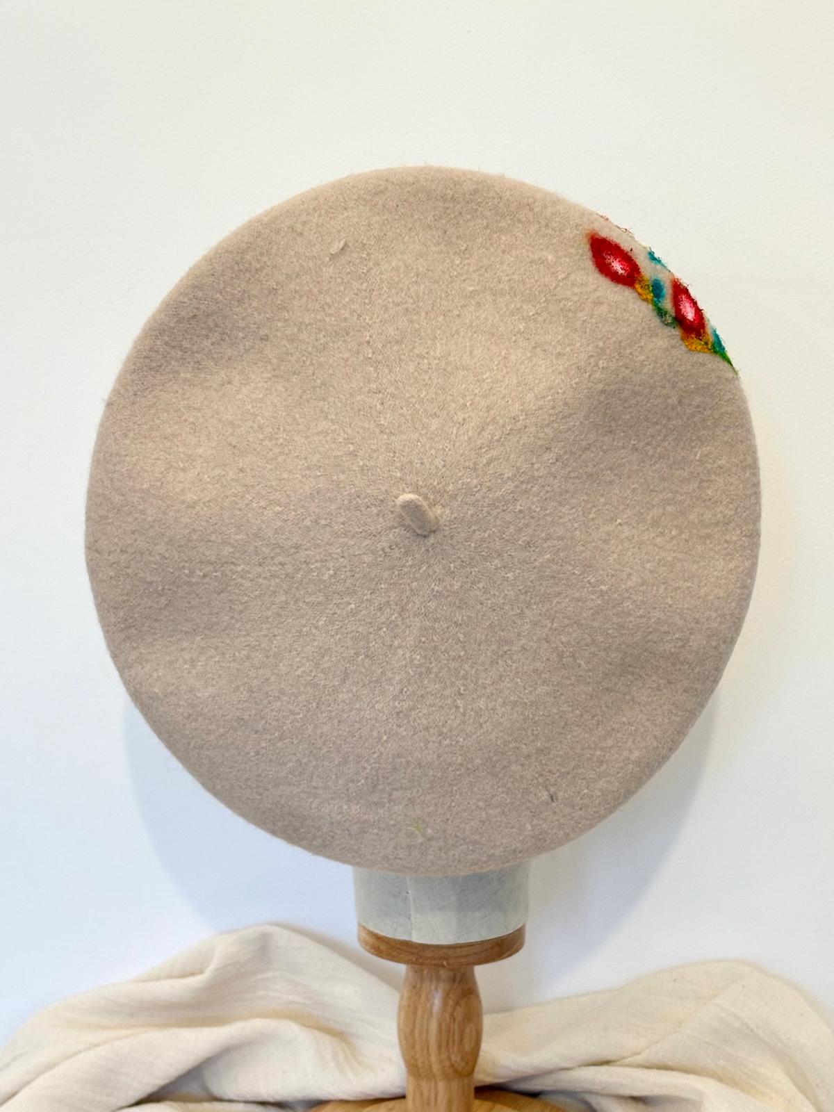 Floral Serenade Handpainted Wool Hat