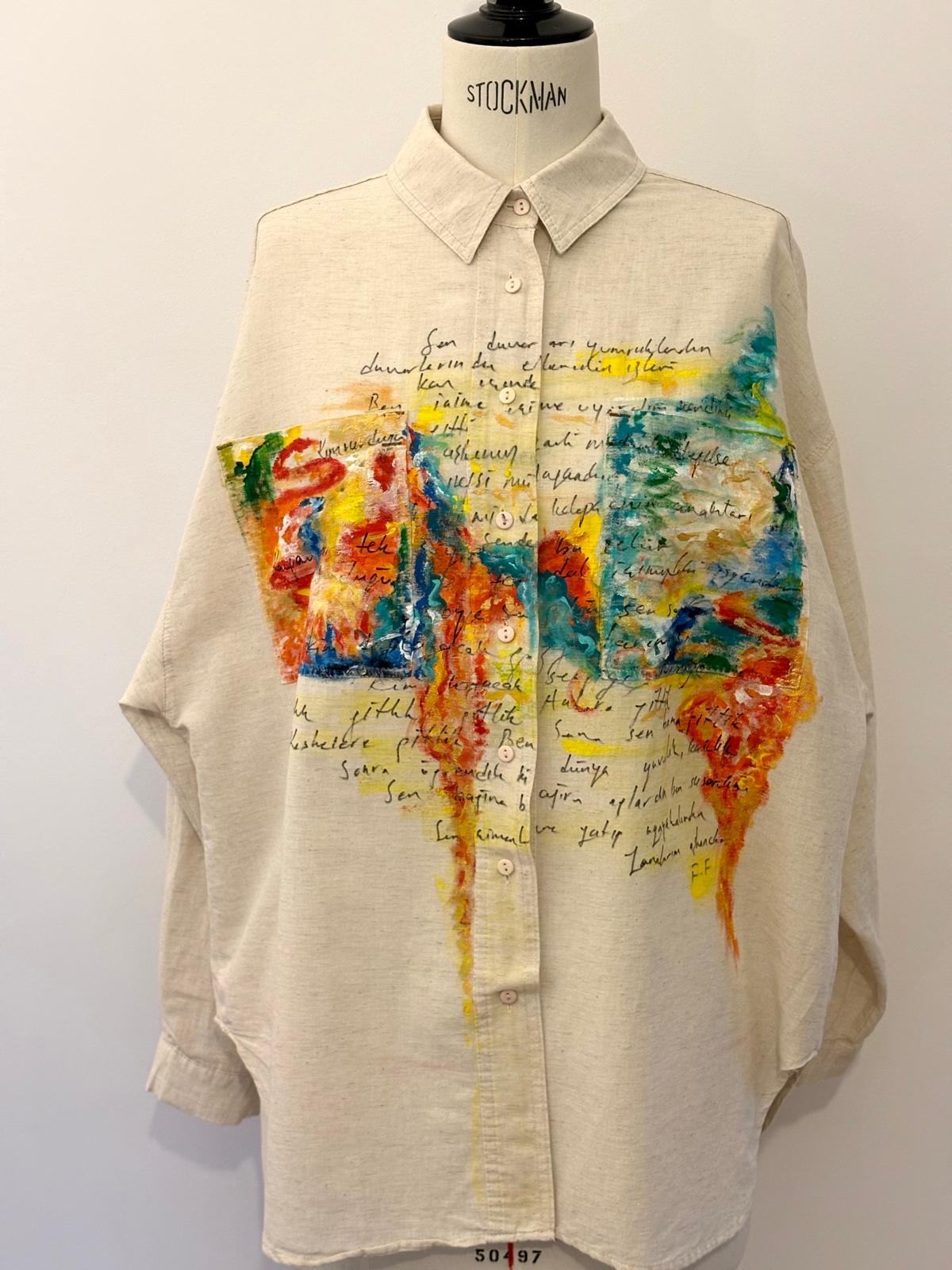 Colorful Poetry Handpainted Coton Shirt