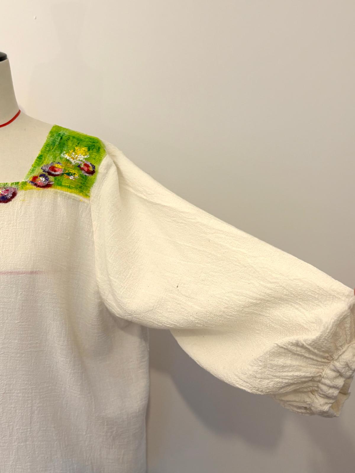 Garden Hand Painted Cotton Blouse