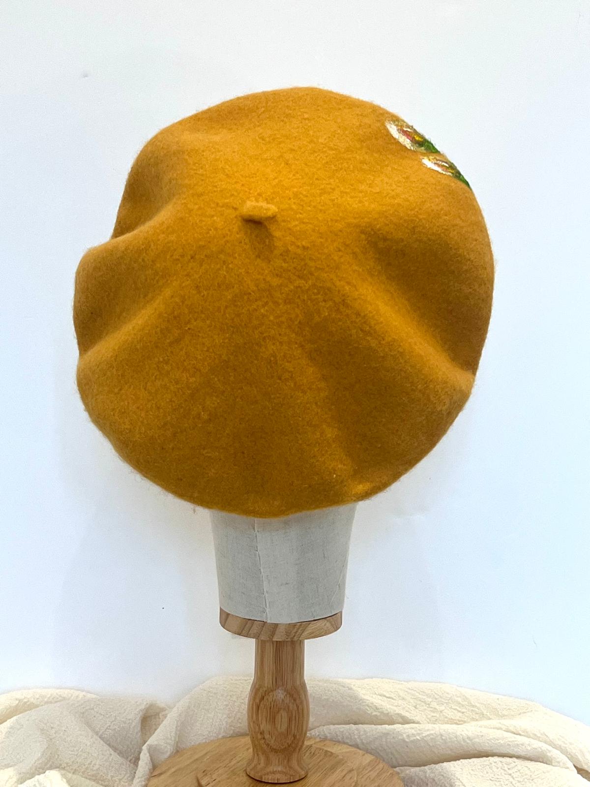 Autumn Whisper Hand Painted Wool Beret
