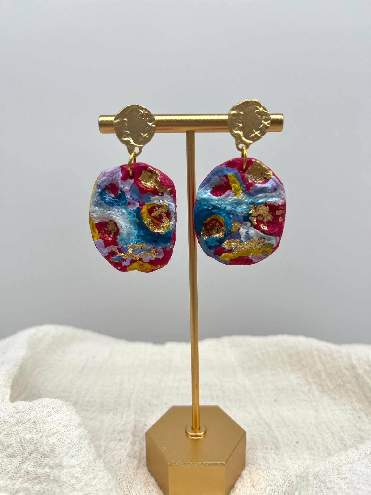 Iris Handmade and Handpainted Earring