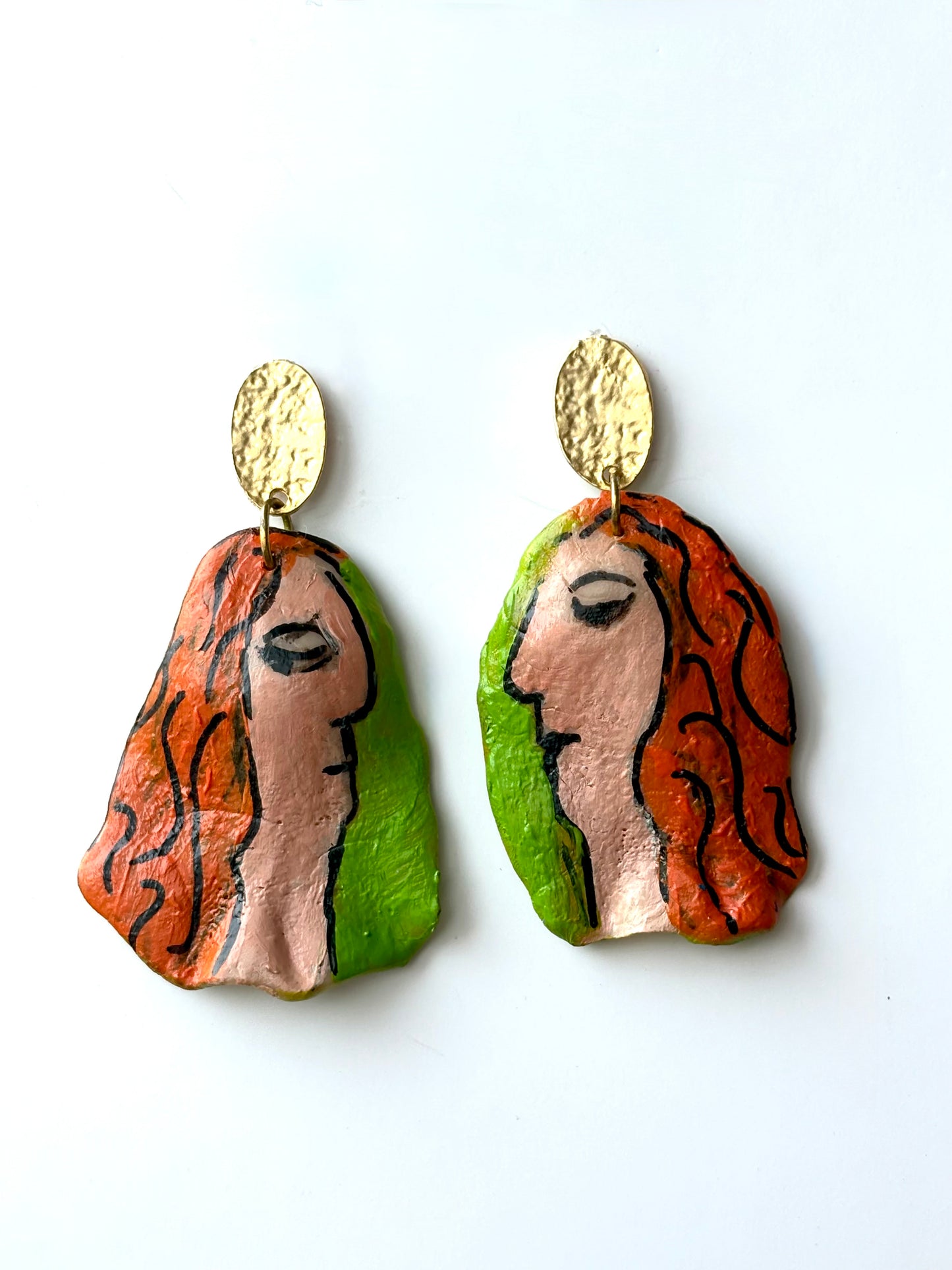 The Copper Muse Hand-Painted Earrings