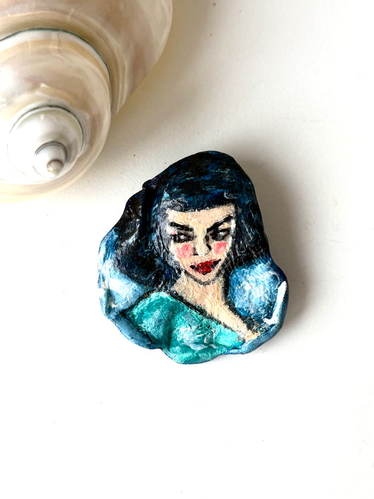 The Midnight Noir Hand-Painted Brooch