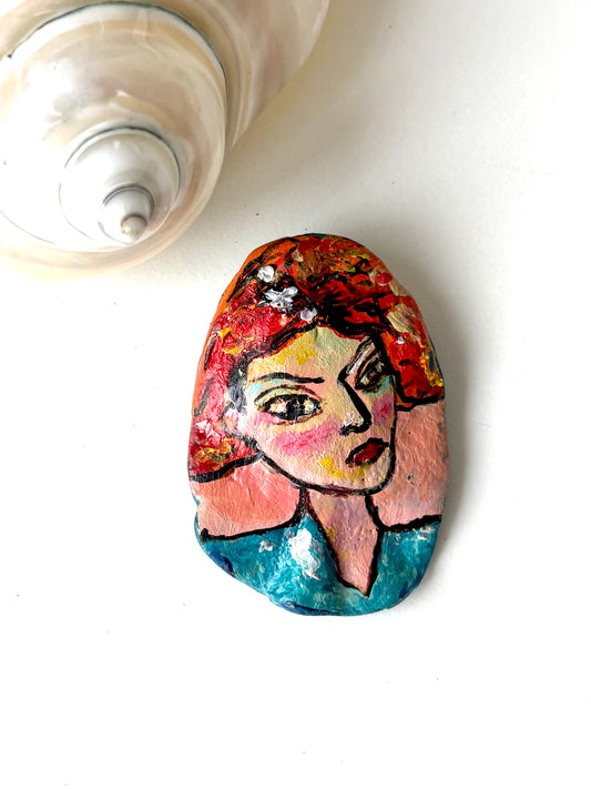 The Scarlet Siren Hand-Painted Brooch
