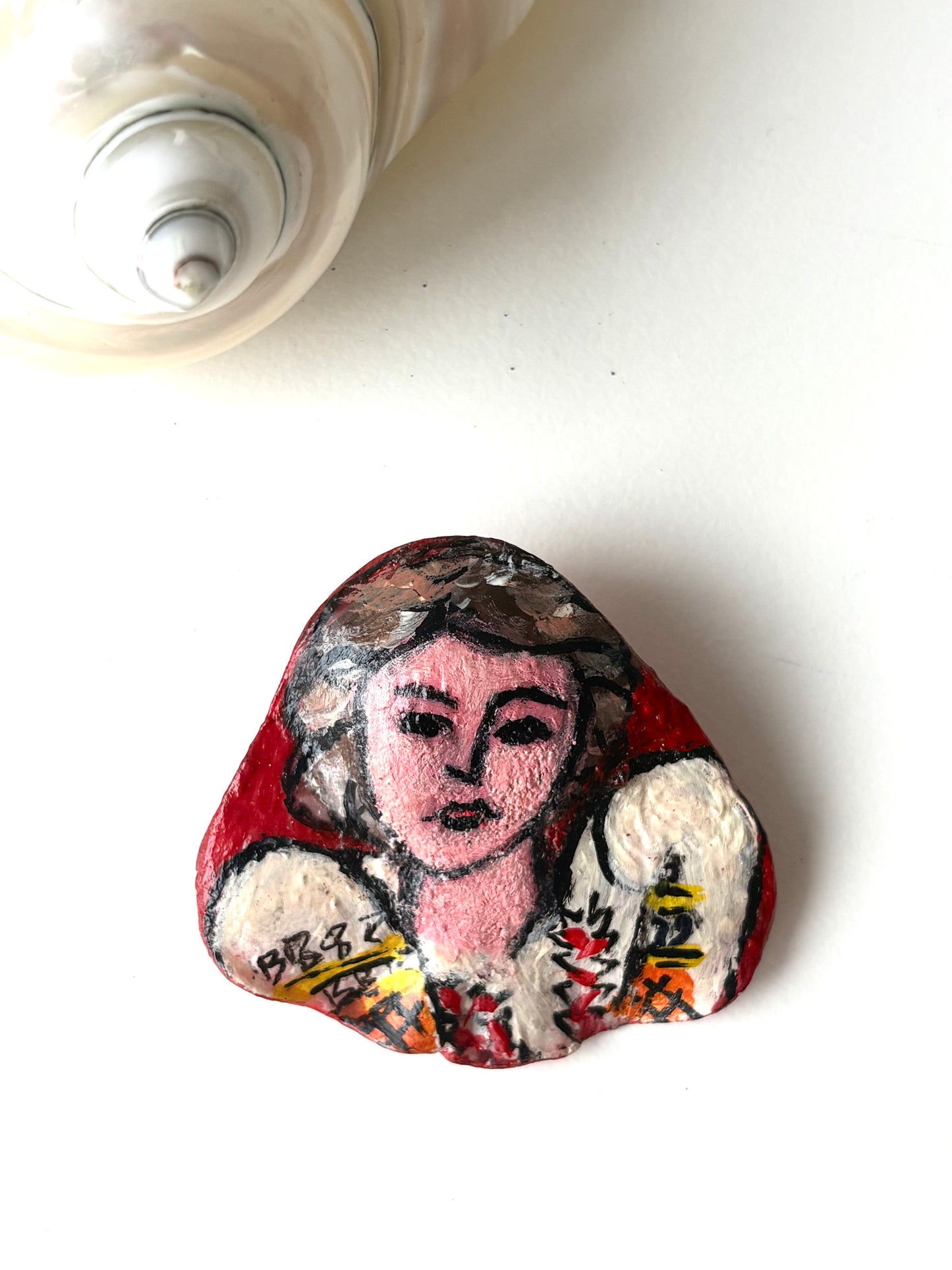 The Girl Portrait Hand-Painted Brooch