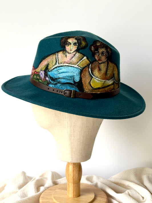 Muse in Bloom Handpainted Wool Fedora