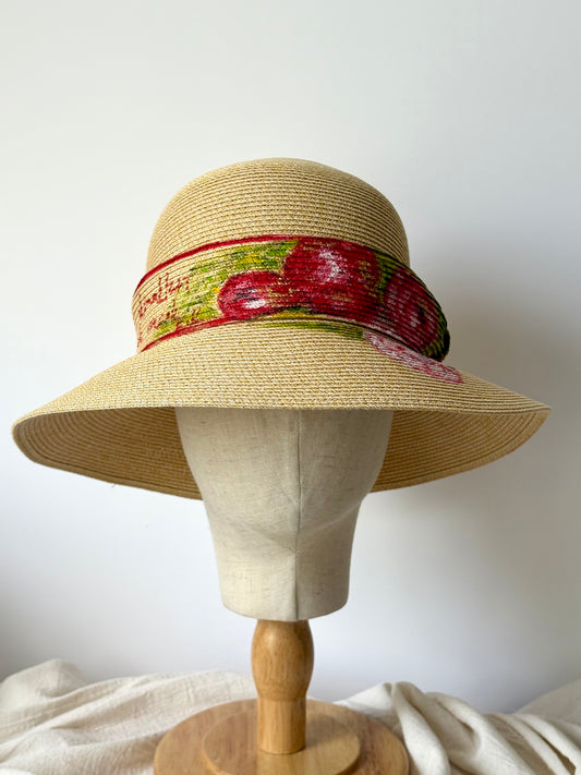 Ruby Bloom Handpainted Straw Hat