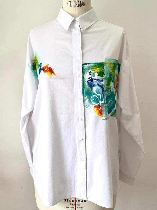 Muse Hand painted  Cotton Shirt