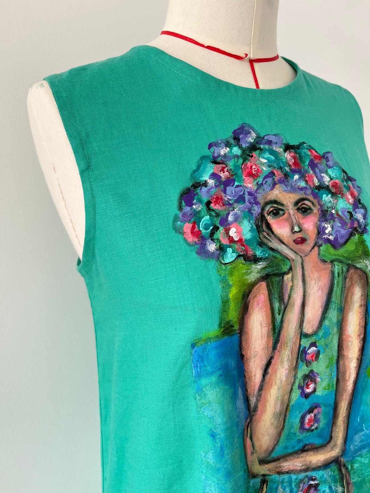 Eden Hand Painted Linen Dress