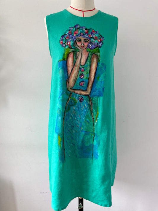 Eden Hand Painted Linen Dress