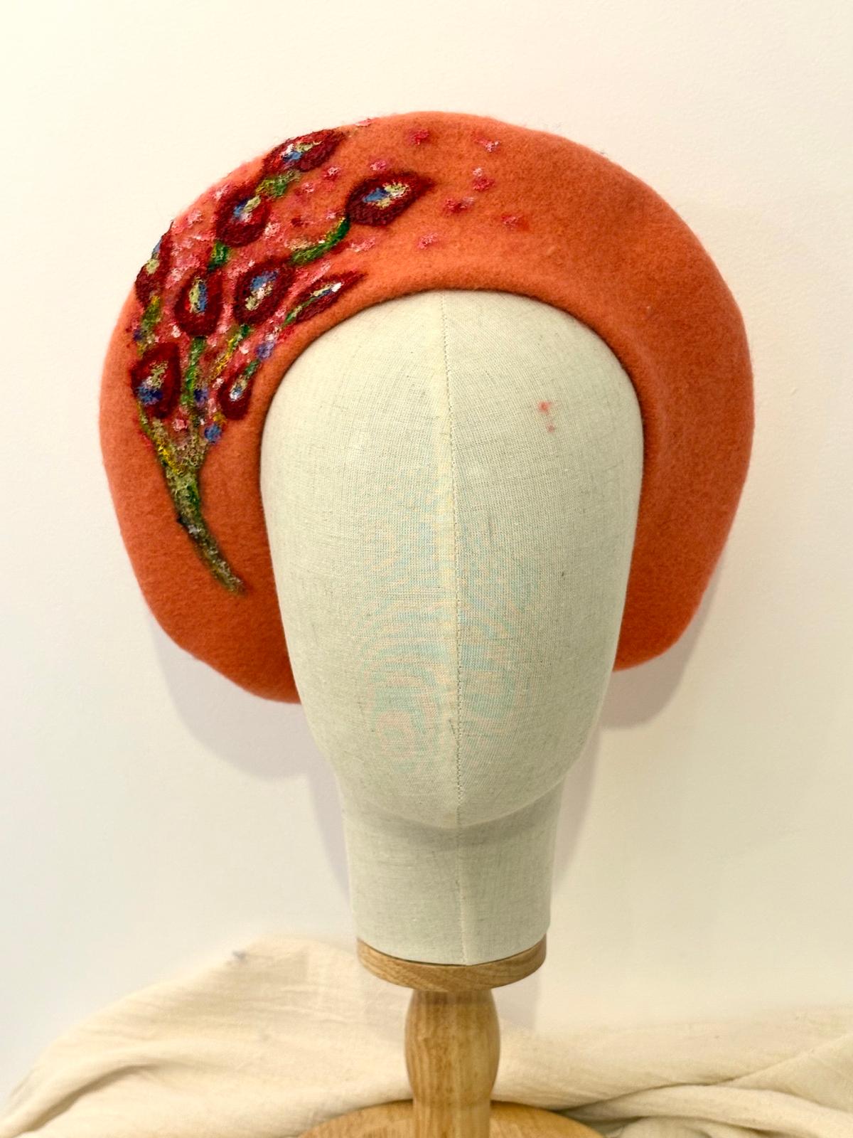 Earthsong Hanpainted Wool Beret