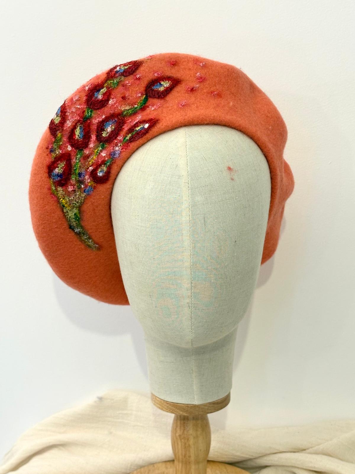 Earthsong Hanpainted Wool Beret