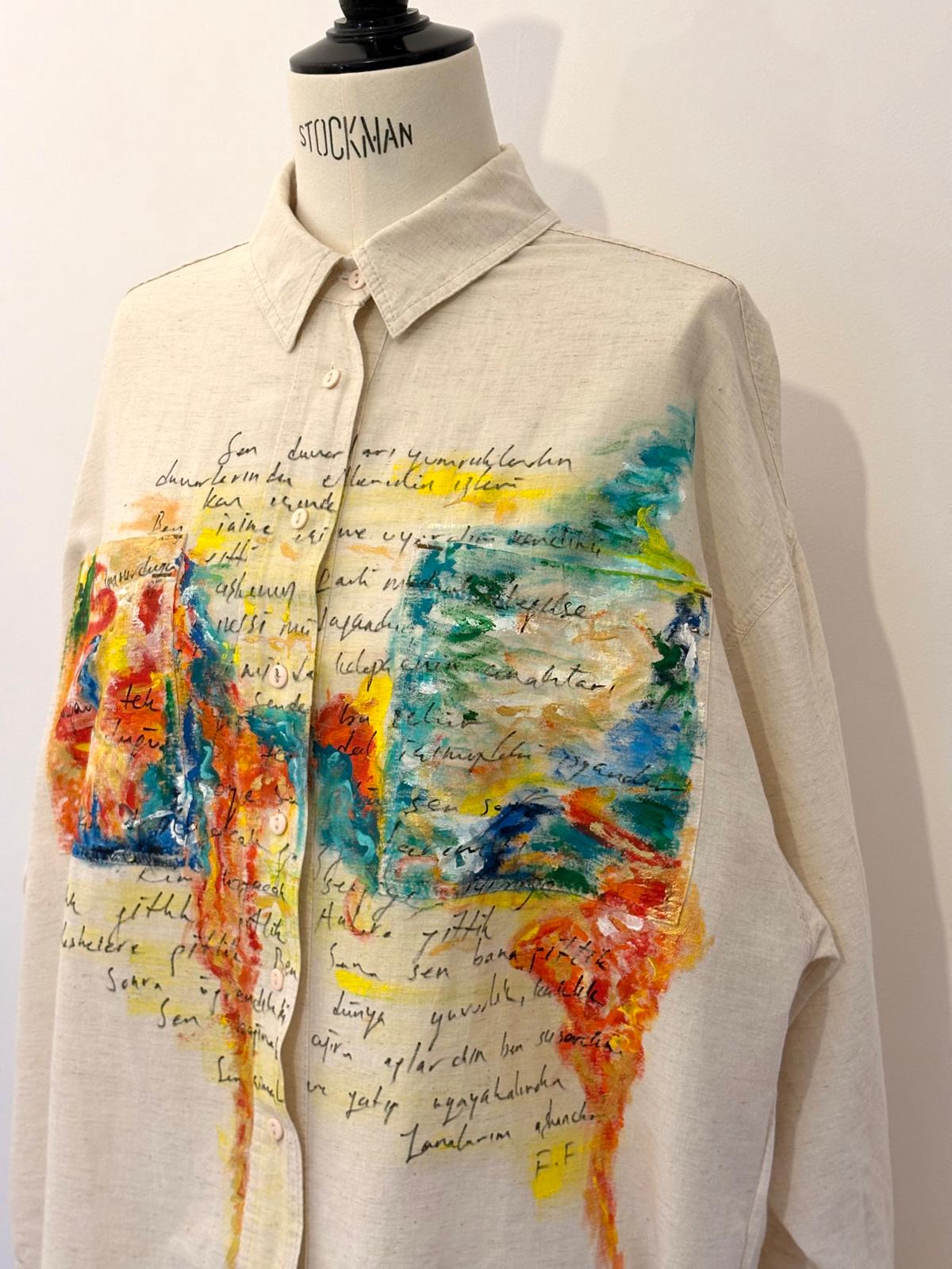 Colorful Poetry Handpainted Coton Shirt