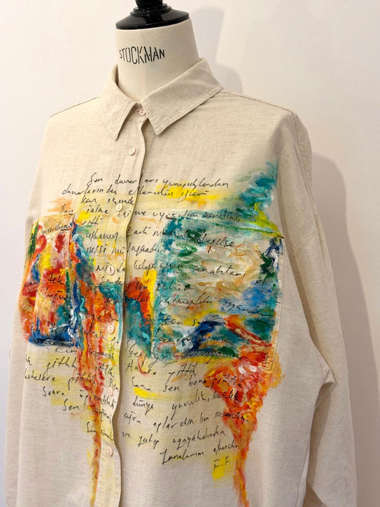 Colorful Poetry Handpainted Coton Shirt