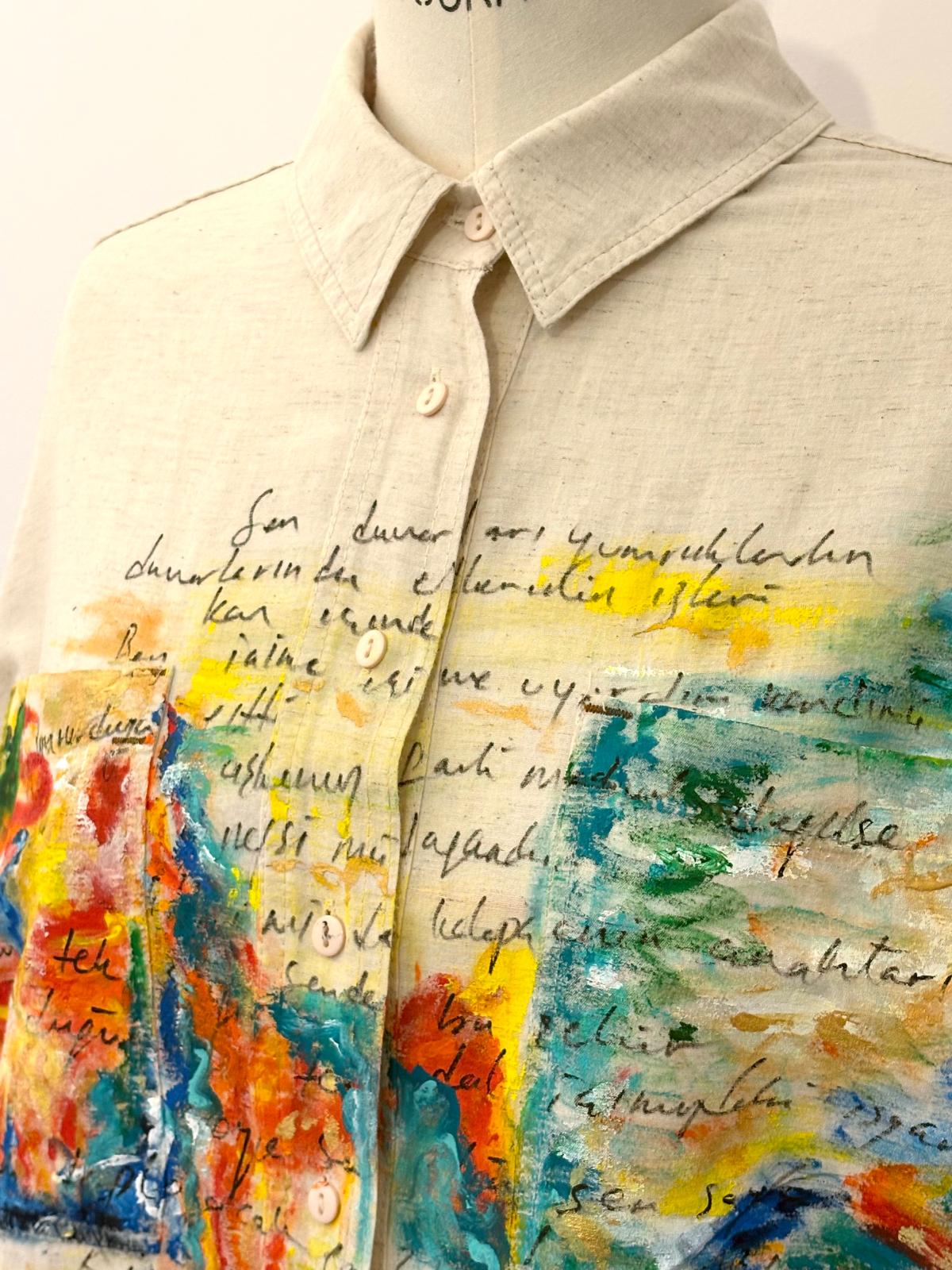 Colorful Poetry Handpainted Coton Shirt