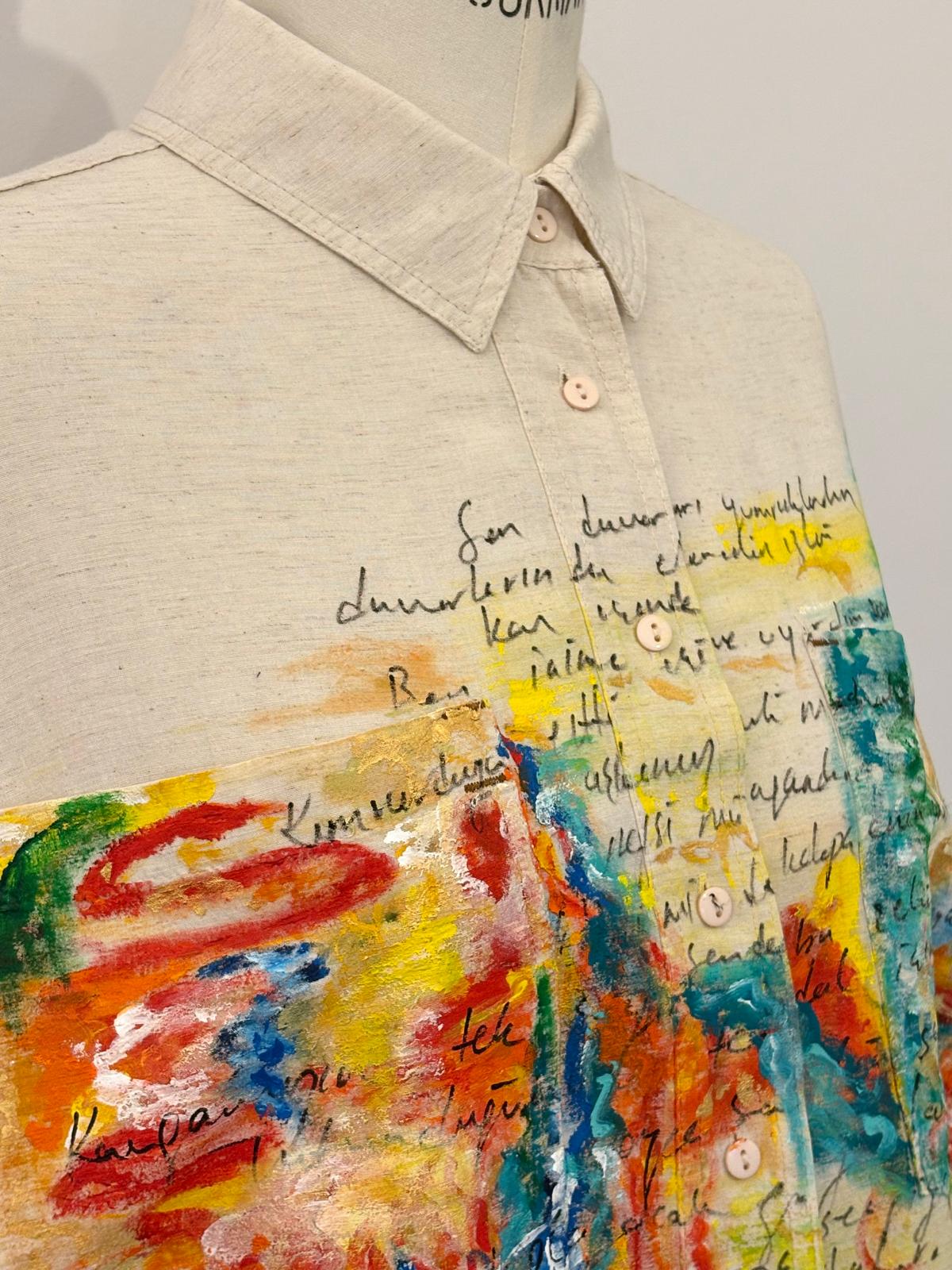 Colorful Poetry Handpainted Coton Shirt