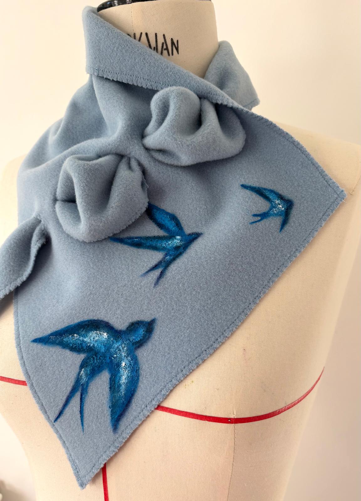 Blooming Muse Handpainted Wool Cashmere Scarf