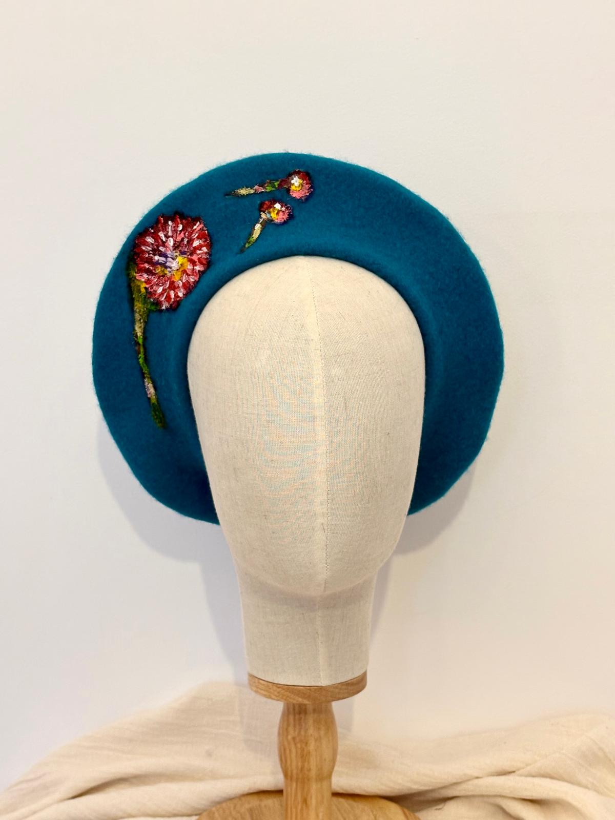 Blossom Brush Handpainted Beret