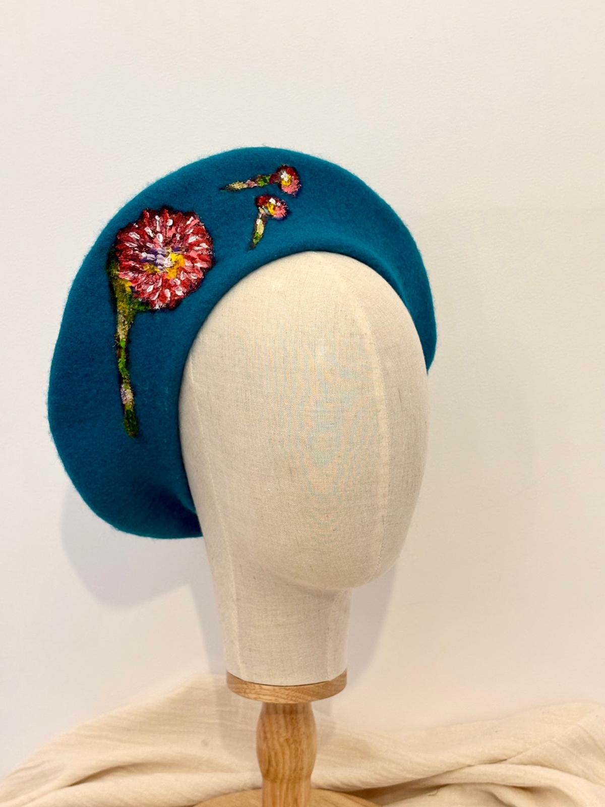 Blossom Brush Handpainted Beret