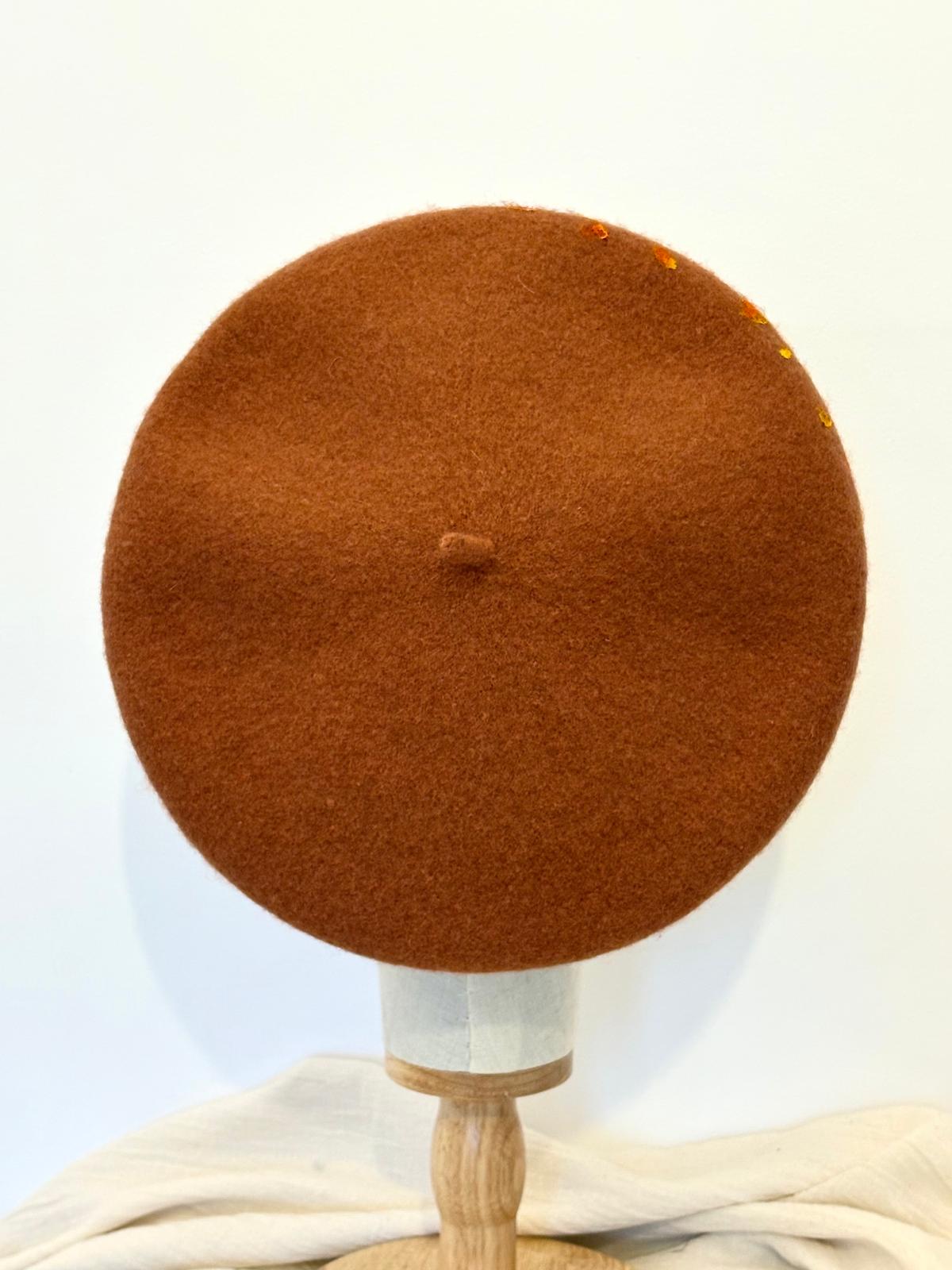 Fall Beauty Handpainted Wool Beret