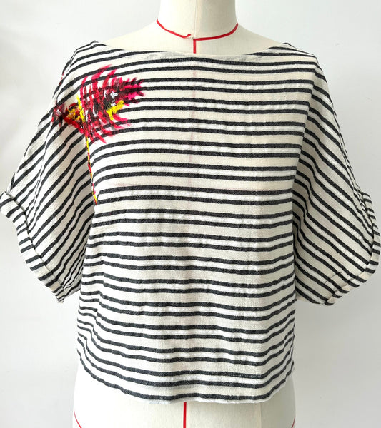 Striped Cotton Hand Painted top